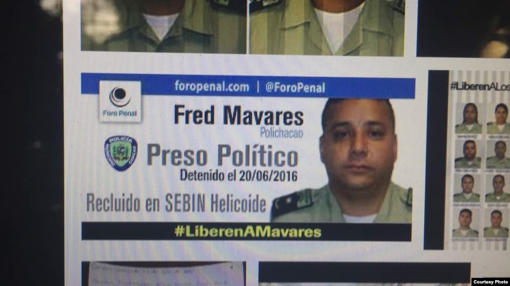 Fred Mavares, uno de los "presos polÃ­ticos" en Venezuela.