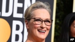 Meryl Streep arrives at the 75th annual Golden Globe Awards at the Beverly Hilton Hotel on Sunday, Jan. 7, 2018, in Beverly Hills, Calif. (Photo by Jordan Strauss/Invision/AP)