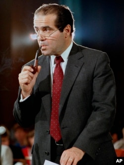 FILE - Supreme Court Justice nominee Anthony Scalia during his confirmation hearings in Washington, Aug. 6, 1986.