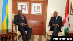 Perezida Paul Kagame w'u Rwanda na Pierre Nkurunziza w'Uburundi