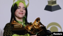 Billie Eilish aux 62e Grammy Awards à Los Angeles, le 26 janvier 2020.