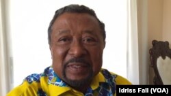Jean Ping, candidat de l’opposition à l’élection présidentielle du 27 août 2016 au Gabon, à Libreville, 26 août 2016, VOA/Idriss Fall