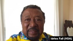 Jean Ping, candidat de l’opposition à l’élection présidentielle du 27 août 2016 au Gabon, à Libreville, 26 août 2016, VOA/Idriss Fall