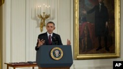 美国总统奥巴马在白宫东厅讲话（2016年5月16日）