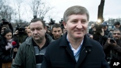 FILE - Ukrainian steel and coal magnate and Shakhtar Donetsk football club owner Rinat Akhmetov is seen in a Jan. 8, 2012, photo. 