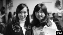 Roommates Jing Li (L) and Lu Lingzi (R) in a photo taken at Boston University before Lu died from wounds received while attending the Boston Marathon in April, 2013