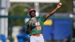 Cirr-Nicholas Bohannon plays on the Florida A&M baseball team. The school is one of about 100 HBCUs in the U.S. (AP Photo/Gary McCullough)