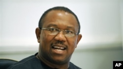 The incumbent governor-elect of Anambra State Peter Obi speaks on the result of gubernatorial election held in the state on 7 Feb 2010. The Anambra State gubernatorial election which is a prelude to next year's general elections was marred by irregulariti