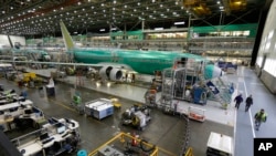 Model andalan Boeing 737 di pabrik perakitan Boeing di Renton, Washington (foto: ilustrasi).