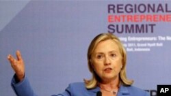 U.S. Secretary of State Hillary Clinton at the Regional Entrepreneurship Summit