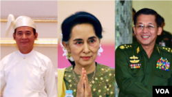 U Win Myint- Daw Aung San Suu Kyi and Min Aung Hlaing