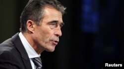 NATO Secretary-General Anders Fogh Rasmussen addresses a news conference in Brussels, November 5, 2012. 