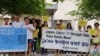 [뉴스풍경] 자전거 미 대륙횡단 청년들, 일본대사관 앞 시위