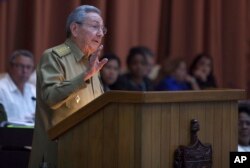 Cuba's President Raul Castro addresses the National Assembly in Havana, Dec. 27, 2016.