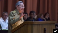 FILE - Cuban President Raul Castro addresses the National Assembly in Havana, Cuba, Dec. 27, 2016.