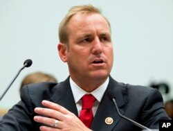 FILE - Rep. Jeff Denham, R-Calif., testifies at a hearing on Capitol Hill in Washington, July 23, 2013. Denham has gathered nearly 50 GOP co-sponsors on an effort to hold votes on four immigration bills.