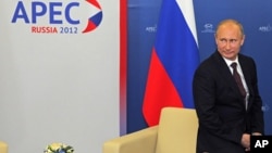Presiden Rusia Vladimir Putin pada acara KTT APEC di Vladivostok, Rusia (7/9). 