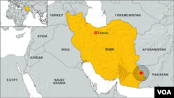 Peta gempa yang mengguncang wilayah perbatasan Iran-Pakistan, Selasa (16/4).