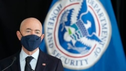 Secretary of Homeland Security Alejandro Mayorkas speaks about aviation security ahead of the summer travel season during a news conference at Ronald Reagan Washington National Airport, Tuesday, May 25, 2021, in Arlington, Va. (AP Photo/Patrick Semansky)