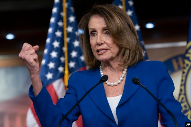 House Speaker Nancy Pelosi heaps scorn on Attorney General William Barr, saying his letter about special counsel Robert Mueller's report was "condescending," after Barr concluded there was no evidence that President Donald Trump's campaign "conspired or coordinated" with the Russian government to influence the 2016 election, during a news conference on Capitol Hill in Washington, March 28, 2019.