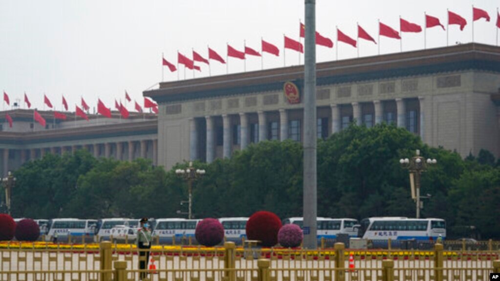中国人大政协两会在北京人民大会堂举行。(photo:VOA)
