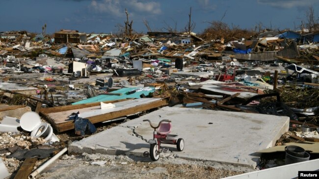巴哈马群岛阿巴科马什港被毁坏的街区