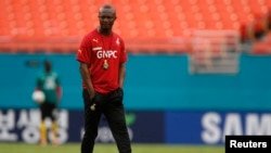 Le Ghanéen James Kwesi Appiah lors d'un entrainement à Miami, le 8 juin 2014.