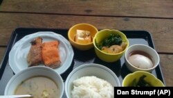 Japanese breakfast may include rice, noodles, fish and miso soup.