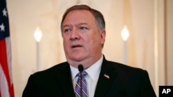 El secretario de Estado de EE.UU., Mike Pompeo, presentó el informe anual sobre tráfico de personas en el Departamento de Estado en Washington, el jueves, 20 de junio de 2019.