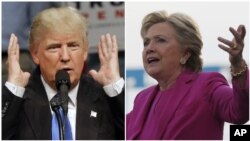 3일 미국 공화당의 도널드 트럼프 대통령 후보(왼쪽)와 민주당의 힐러리 클린턴 대통령 후보가 노스캐롤라이나 주에서 선거 유세를 하고 있다.
