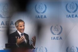 라파엘 그로시 국제원자력기구(IAEA) 사무총장이 지난 13일 오스트리아 빈 IAEA 본부에서 기자회견을 했다.