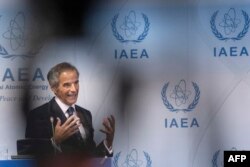 라파엘 그로시 국제원자력기구(IAEA) 사무총장이 지난 13일 오스트리아 빈 IAEA 본부에서 기자회견을 했다.