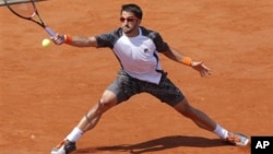 Janko Tipsarevic of Serbia at the French Open tennis tournament
