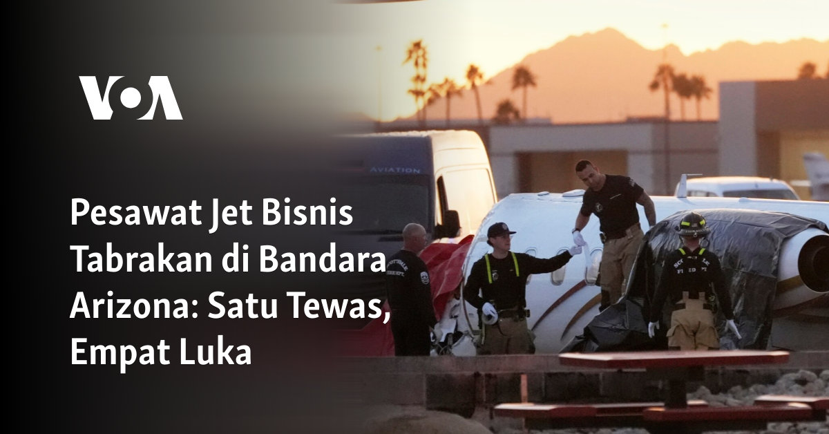 Pesawat Jet Bisnis Tabrakan di Bandara Arizona: Satu Tewas, Empat Luka