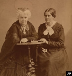 Elizabeth Cady Stanton (left) and Susan B. Anthony (right), Albumen silver print, by Napoleon Sarony