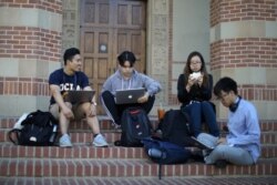 Sejumlah pelajar Universitas California Los Angeles (UCLA) sedang bersantai di kampus UCLA, California, 15 November 2019. (Foto: Reuters)