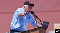 Democratic presidential candidate Bernie Sanders speaks at a campaign rally in Santa Maria, California, May 28, 2016.