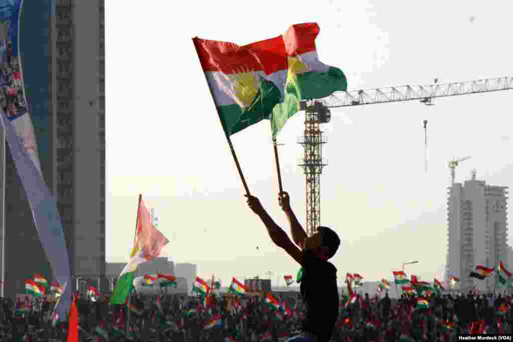 International and domestic opponents say the referendum could cause internal and international conflicts if it goes forward, but these supporters say their time for independence is now, in Irbil, in the Kurdistan Region of Iraq, Sept. 22, 2017.