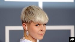 Robyn arrives at the 54th annual Grammy Awards on Feb. 12, 2012 in Los Angeles.