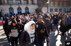 بروکلین نیویارک میں طالب علموں کا مظاہرہ۔