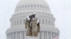 Quốc hội Mỹ phía sau Tượng đài Hòa bình trong trận bão tuyết ở Washington khi chính phủ đóng cửa sang tuần thứ 4 vào ngày 13/1. Tranh cãi về bức tường biên giới được cho là nguyên nhân gây ra tình trạng chính phủ Mỹ bị đóng cửa.