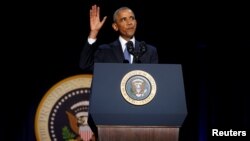 Rais Barack Obama akiwaaga wamarekani. Januari 2017.