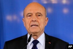 Former French prime minister Alain Juppe delivers a speech in Bordeaux, France, March 6, 2017.
