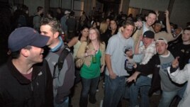 FILE: University of Connecticut students are shown drinking alcohol at a party just off the Storrs, Connecticut, University of Connecticut campus April 20, 2007.