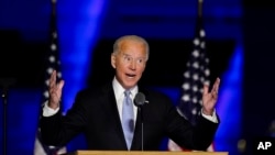 Joe Biden discursa em Wilmington, Delaware, 7 novembro 2020