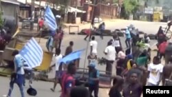 Capture d'écran d'une vidéo de manifestation à Bamenda, le 1er octobre 2017