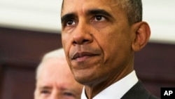 FILE - Barack Obama speaks about the Islamic State group.