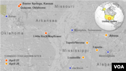 Tornadoes in U.S. April 27-28