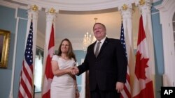 El secretario Pompeo y la ministra de Relaciones Exteriores canadiense,  discutieron la interferencia desestabilizadora de Cuba en Venezuela. 