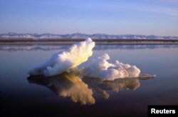 FILE - Sea ice floats within Arctic National Wildlife Refuge, Alaska, undated handout photo from U.S. Fish and Wildlife Service.